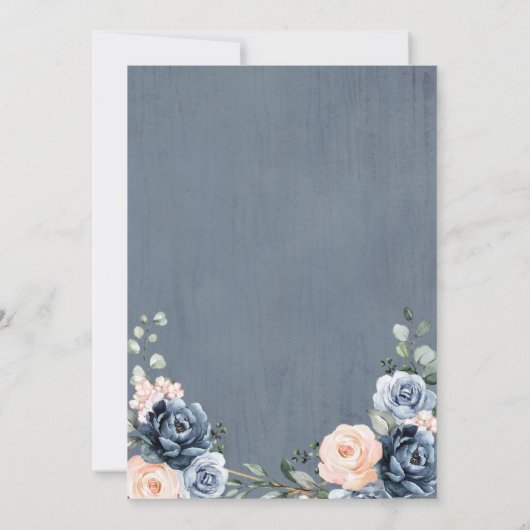 ダスティブルーピーチ赤面幾何結婚フローラズサ セーブザデート (裏面)