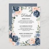 ダスティブルーピーチ赤面幾何結婚詳細 エンクロージャーカード (正面/裏面)