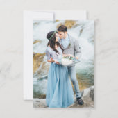 ダスティブルーピーチ赤面植物学ブライダルシャワーTh サンキューカード (裏面)