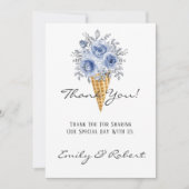 ダスティブルーピーニーアイスクリームコーンサンキューカード 招待状 (正面)