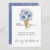 ダスティブルーピーニーアイスクリームコーンサンキューカード 招待状 (正面/裏面)