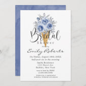 ダスティブルーピーニーアイスクリームコーンブライダルシャワーインヴィ 招待状 (正面/裏面)