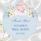 ダスティブルーピーニーアジサイブライダルシャワーサンキューユナイテッド ラウンドシール