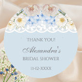 ダスティブルーピーニーアジサイブライダルシャワーサンキューユナイテッド ラウンドシール