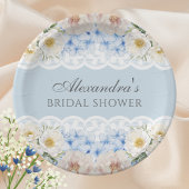 ダスティブルーピーニーアジサイブライダルシャワー ペーパープレート