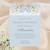 ダスティブルーピーニーアジサイブライダルシャワー 招待状