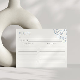 ダスティブルーピーニーガーデンブライダルシャワーレシピカード ポストカード