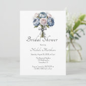 ダスティブルーピーニーバラ&グリッターブライダルシャワー 招待状 (スタンド正面)