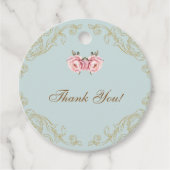 ダスティブルーピーニーヴィンテージブライダルシャワーありがとう フェイバータグ (正面)