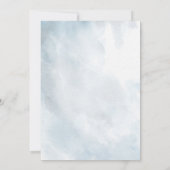 ダスティブルーファインアート書道スタイル結婚ズ 招待状 (裏面)