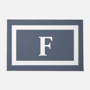 ダスティブルーファミリーモモダンノグラムアウトドア ドアマット