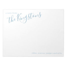 ダスティブルーファミリー名スクリプトメモ帳 ノートパッド