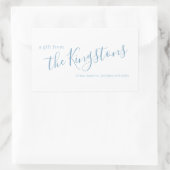 ダスティブルーファミリー名スクリプト矩形ステッカー 長方形シール (バッグ)