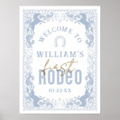 ダスティブルーファーストロデオ誕生日ウェルカムサイン – Wes ポスター (正面)