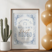 ダスティブルーファーストロデオ誕生日ウェルカムサイン – Wes ポスター