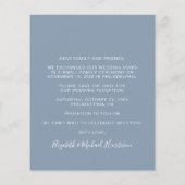 ダスティブルーフォトウェディングレセプション日付を保存 (裏面)