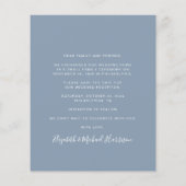 ダスティブルーフォトウェディングレセプション日付を保存 (裏面)