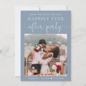 ダスティブルーフォトウェディングレセプション日付を保存 案内状 (正面)