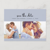 ダスティブルーフォトウェディング日付を保存 案内ポストカード (正面)