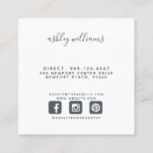 ダスティブルーフォトコラージフォトグラファー広場 スクエア名刺 (裏面)