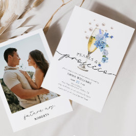 ダスティブルーフォトパール&プロセッコブライダルシャワー 招待状