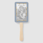 ダスティブルーフォトモダン金ゴールドリーフ結婚式 プログラム ハンドファン (裏面)