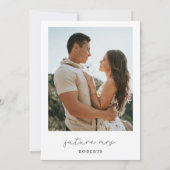 ダスティブルーフォト花びら&プロセッコブライダルシャワー 招待状 (裏面)