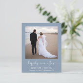 ダスティブルーフォトQRコードウェディングレセプション招待状 (スタンド正面)