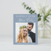 ダスティブルーフォトQRコードウェディングレセプション招待状 (スタンド正面)