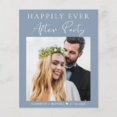 ダスティブルーフォトQRコードウェディングレセプション招待状 (正面)