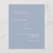 ダスティブルーフォーマルモダンシンプル結婚式招待状 (正面)