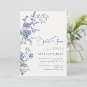 ダスティブルーフラワーズブライダルシャワー 招待状 (スタンド正面)