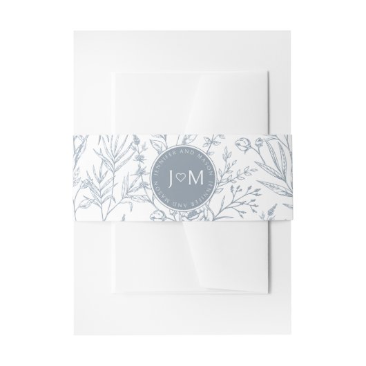 ダスティブルーフランスの結婚式招待状ベリーバンド 招待状ベリーバンド (正面例)