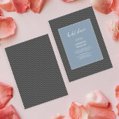 ダスティブルーフレームストライプのブライダルシャワー招待 招待状