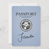 ダスティブルーフロリダパスポート結婚式招待状 招待状 (裏面)