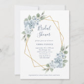 ダスティブルーフローラとユーカリ |ブライダルシャワー 招待状 (正面)