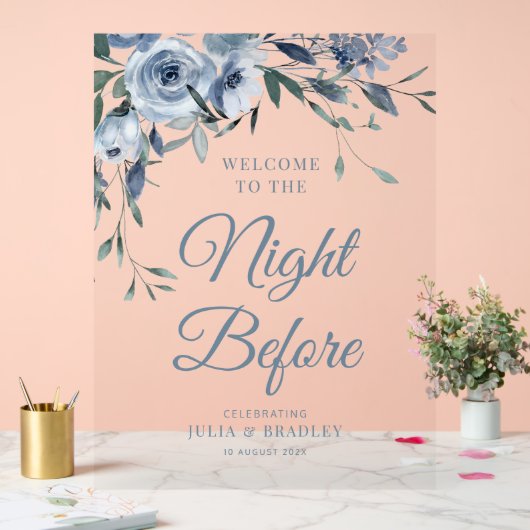 ダスティブルーフローラの前の夜 アクリルサイン (ウェディング)