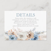 ダスティブルーフローラウェディングレセプション詳細 エンクロージャーカード (正面)