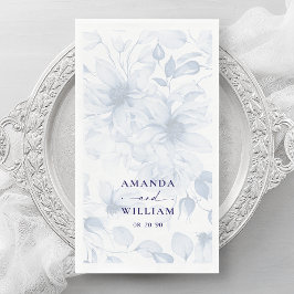 ダスティブルーフローラウォーターカラーゲストタオル