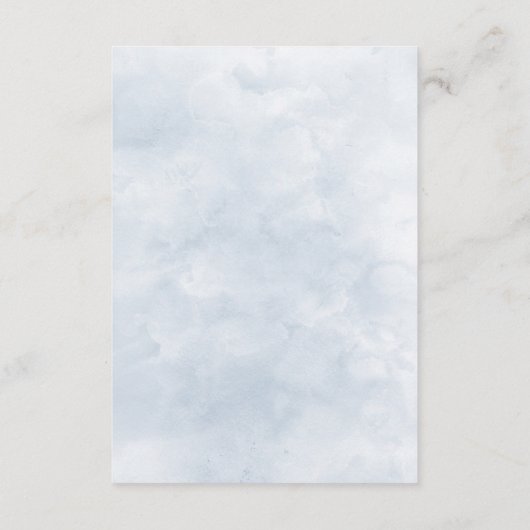 ダスティブルーフローラエレガントな結婚式詳細 エンクロージャーカード (裏面)