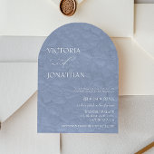 ダスティブルーフローラエレガントな結婚式 招待状