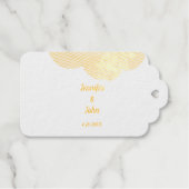 ダスティブルーフローラエレガントクールかわいらし結婚バラ ギフトタグ (正面 (横))