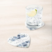 ダスティブルーフローラエレガントブライダルシャワー ペーパーコースター (インサイチュ)