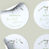 ダスティブルーフローラエレガント春ブライダルシャワー ラウンドシール