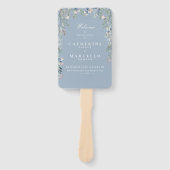 ダスティブルーフローラカスケード結婚式 プログラム ハンドファン (正面)