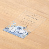 ダスティブルーフローラガールズ13thバースデーパーティー アクリル招待状 (レイダウン)