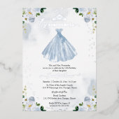 ダスティブルーフローラキンセアニェラ 箔招待状 (正面)