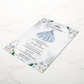 ダスティブルーフローラキンセアニェラ 箔招待状 (回転した状態)