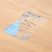 ダスティブルーフローラキンセアニラ招待状 アクリル招待状 (レイダウン)