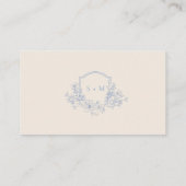 ダスティブルーフローラクレストモノグラムのハネムーンウィッシュ エンクロージャーカード (裏面)